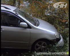 На Белореченской автомобилист отправил машину в кусты